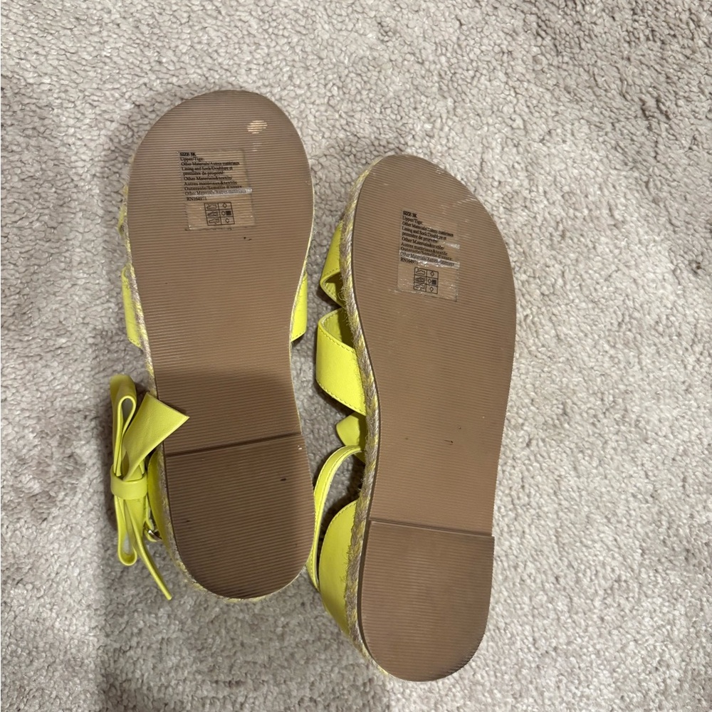 Janie and Jack Neon Yellow Bow Espadrille Sandals